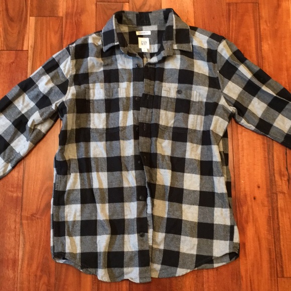 Gap Standard Fit Grey and Black Flannel - Picture 1 of 3